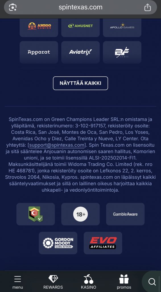 Anjouanin lisenssi ja sen alla operoiva online casino
