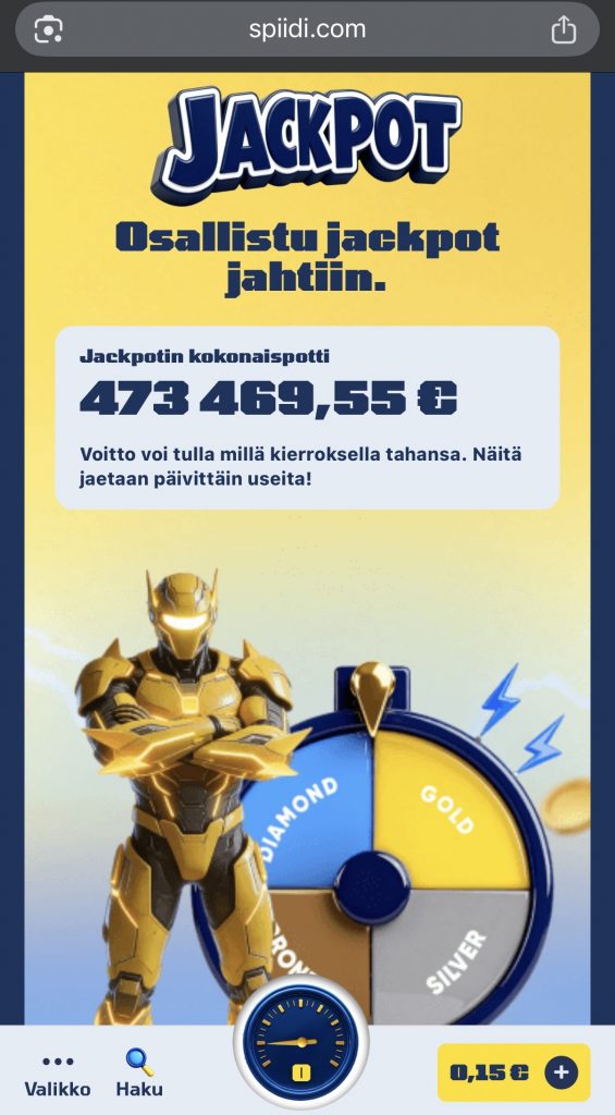 Ulkomainen nettikasino tarjoaa omat jackpotit