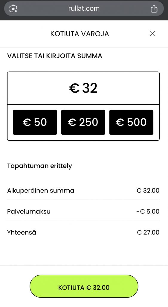 Kasino ilman lisenssiä kotiutus