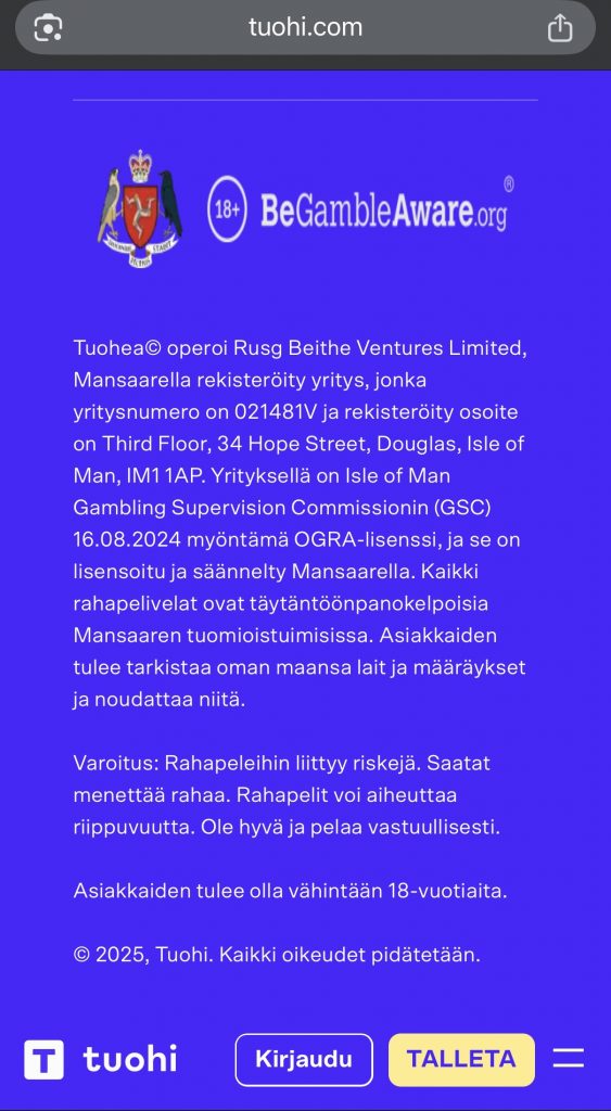 Mansaaren pelilisenssin alla toimiva nettikasino